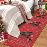 Garvee Christmas Rug with Snow Reindeer Area Rugs for Living Room Soft Low Pile Washable Rug for Home Decor Indoor Non Slip Carpet Red 2*6Ft - Red