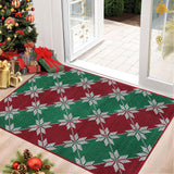 Garvee Christmas 2x3 Entryway Rug Machine Washable Rugs Red/Green Indoor Door Mat Front Door Rug Snowflake Non-Slip Small Carpet for Bedroom Kitchen - Red & Green