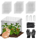 Garvee 18-Pack Heavy Duty Plant Covers with Stakes, Plastic-Coated Steel Garden Fencing - Black