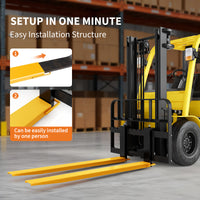 Garvee 84 Inch Forklift Fork Extensions 5mm Steel Heavy-Duty Slide-On Safety Strap Yellow Warehouse Use