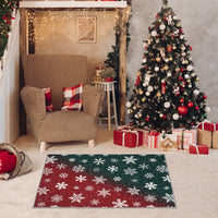 Garvee Bold Color Christmas Red & Green 2x3 Area Rugs - Non-Slip Reversible Washable Skin-Friendly Soft Rug - Machine Washable for Floor Washer, Pets & Baby Friendly Holiday Decor