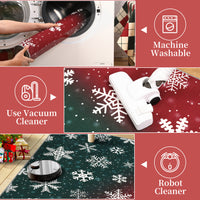 Garvee Bold Color Christmas Red & Green 6x9 Area Rugs - Non-Slip Reversible Washable Skin-Friendly Soft Rug - Machine Washable for Floor Washer, Pets & Baby Friendly Holiday Decor