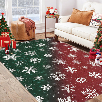 Garvee Bold Color Christmas Red & Green 4x6 Area Rugs - Non-Slip Reversible Washable Skin-Friendly Soft Rug - Machine Washable for Floor Washer, Pets & Baby Friendly Holiday Decor