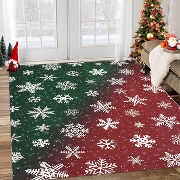 Garvee Bold Color Christmas Red & Green 4x6 Area Rugs - Non-Slip Reversible Washable Skin-Friendly Soft Rug - Machine Washable for Floor Washer, Pets & Baby Friendly Holiday Decor