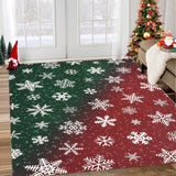 Garvee Bold Color Christmas Red & Green 4x6 Area Rugs - Non-Slip Reversible Washable Skin-Friendly Soft Rug - Machine Washable for Floor Washer, Pets & Baby Friendly Holiday Decor - Red & Green