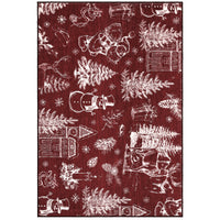 Garvee Christmas Rug Thin Washable Rug with Non Slip Rubber Backing, Low Pile Soft Indoor Carpet, Non Shedding Foldable Printed Floor Mats for Living Room Nursery Bedroom