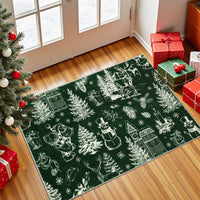 Garvee Christmas Rug Thin Washable Rug with Non Slip Rubber Backing, Low Pile Soft Indoor Carpet, Non Shedding Foldable Printed Floor Mats for Living Room Nursery Bedroom