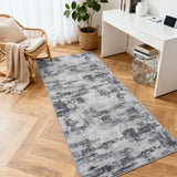 Garvee Abstract Area Rug Washable Non-Shedding Soft Low Pile Non-Slip TPR Rubber Backing Grey 2x6Ft Living Room Dining Room Playroom - Gray