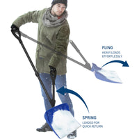 Garvee 17.7"W X 12.6"H Snow Shovel with Assisted D-Ring Handle, Ergonomic Snow Pusher Shovel, Lightweight & Durable Winter Tool for Driveway Walkway Garden Patio Yard