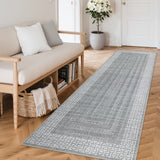 Garvee Modern 2x6 Kitchen Rugs Washable Grey Non Slip Ultra Thin Low Pile Stain Resistant Indoor Floor Cover - Gray