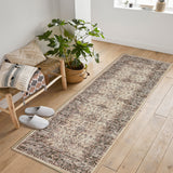 Garvee Vintage Boho Runner Rugs Beige 2'x8' Washable Non-Slip Soft Pastel Rugs for Living Room Bedroom Dining Room Nursery Office Farmhouse - Beige
