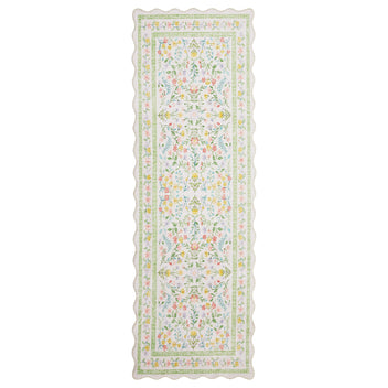 Garvee Floral Area Rug with Unique Shape - Rustic Natural Design Non-Slip Machine Washable Rug, Soft Bohemian Rug