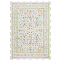 Garvee Floral Area Rug with Unique Shape - Rustic Natural Design Non-Slip Machine Washable Rug, Soft Bohemian Rug