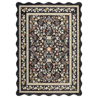 Garvee Floral Area Rug with Unique Shape - Rustic Natural Design Non-Slip Machine Washable Rug, Soft Bohemian Rug