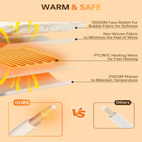 Garvee Heated Blanket King Size, Dual Control Faux Fur Electric Blanket with 4 Heat Settings, Soft Bubble Blanket with 8 Hour Auto-Off & Overheat Protection, for Gifts Home Couch or Bed, White