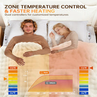 Garvee Heated Blanket King Size, Dual Control Faux Fur Electric Blanket with 4 Heat Settings, Soft Bubble Blanket with 8 Hour Auto-Off & Overheat Protection, for Gifts Home Couch or Bed, White