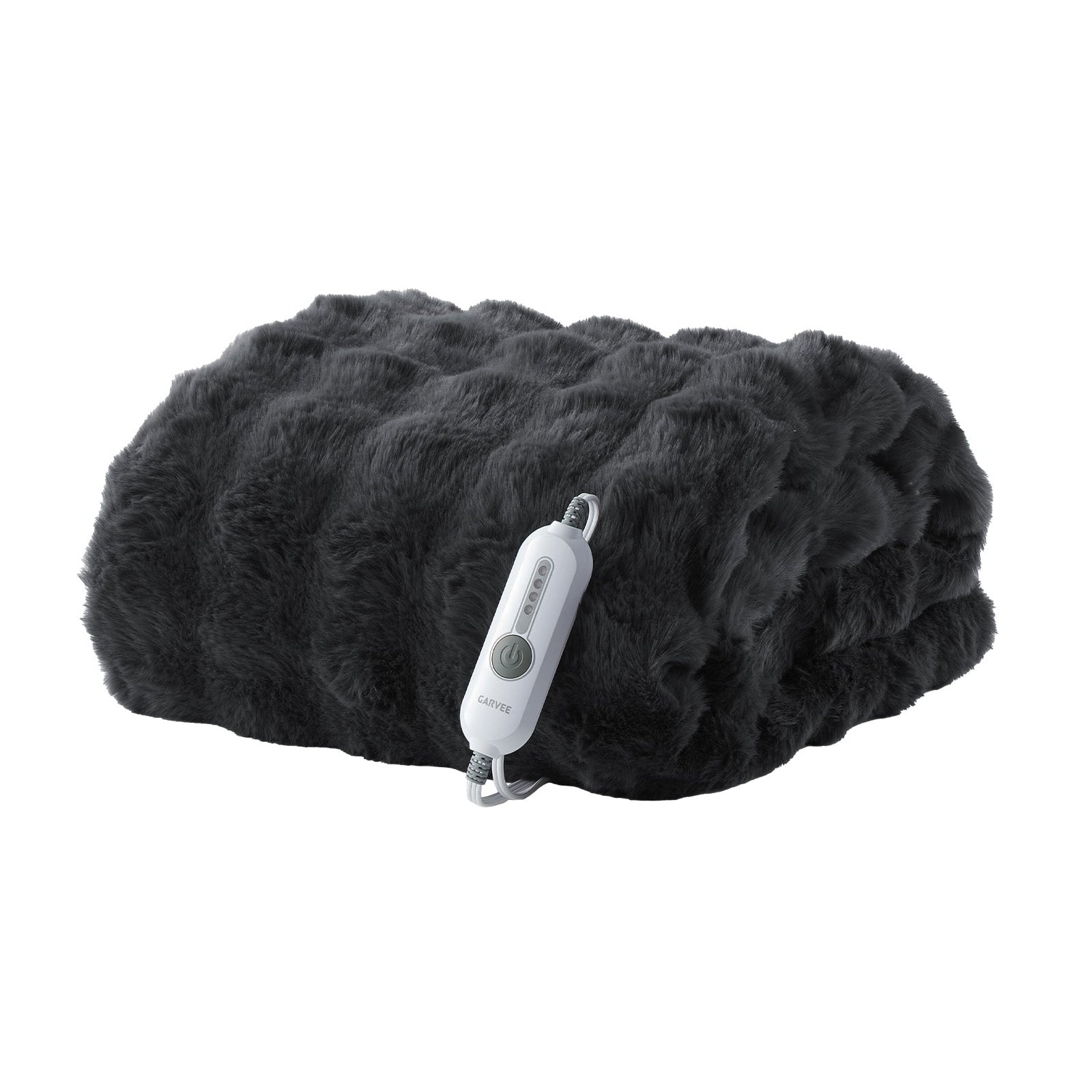 Garvee Heated Blanket Throw, Faux Fur Electric Throw with 4 Heat Settings, Soft Bubble Blanket with 4 Hours Auto-Off & Overheat Protection, for Gifts Home Couch or Bed, Dark Grey