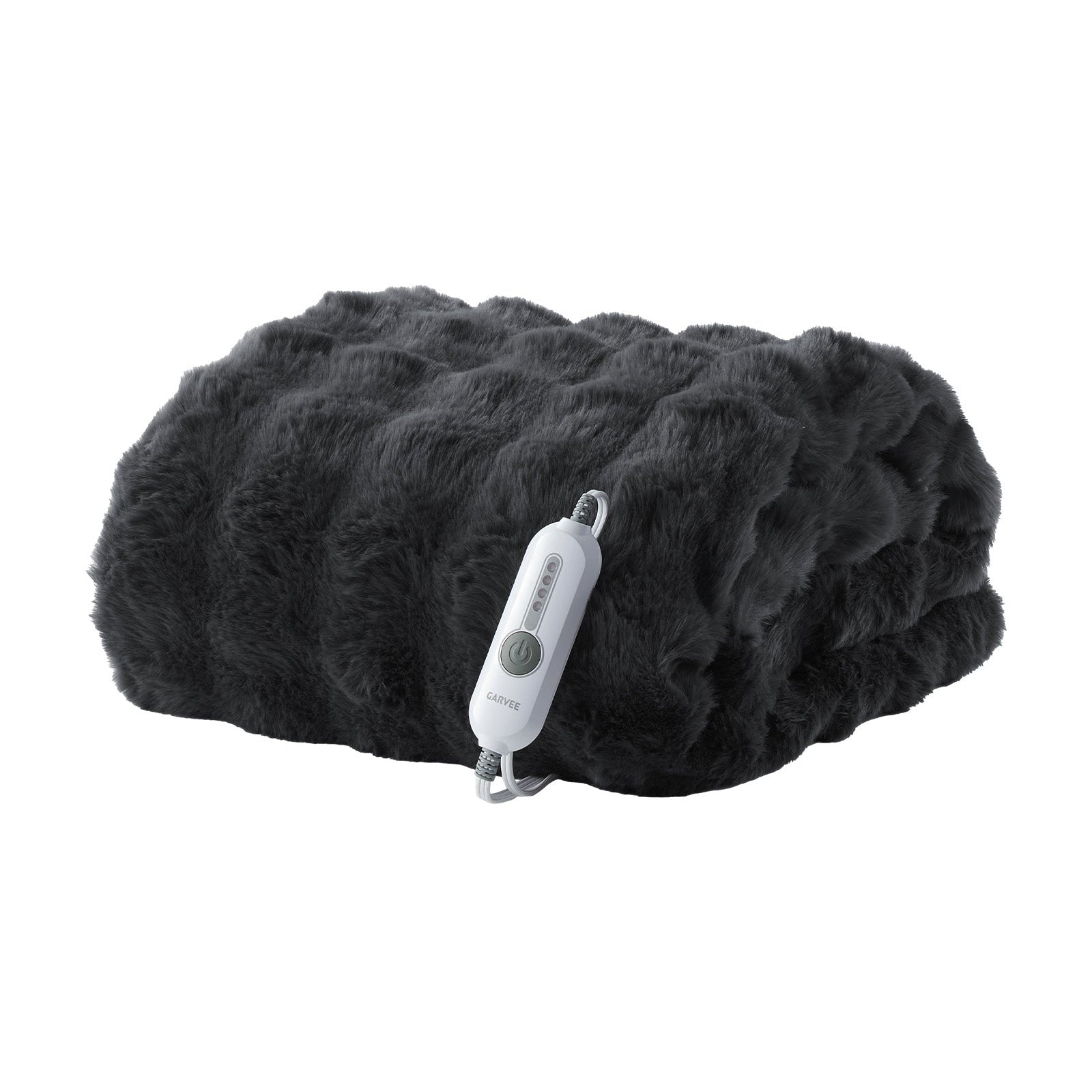 Garvee Heated Blanket Queen, Dual Control Faux Fur Electric Blanket with 4 Heat Settings, Soft Bubble Blanket with 8 Hour Auto-Off & Overheat Protection, for Gifts Home Couch or Bed, Dark Grey