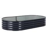 Garvee Large Galvanized Steel Raised Garden Bed Kit – Corrosion-Resistant Oval Planter for Vegetables, Herbs & Flowers – Sturdy, Easy Assembly – Comes with Durable Zippered PVC Cover – Gray, Open Style, 180×90×30cm - Gray