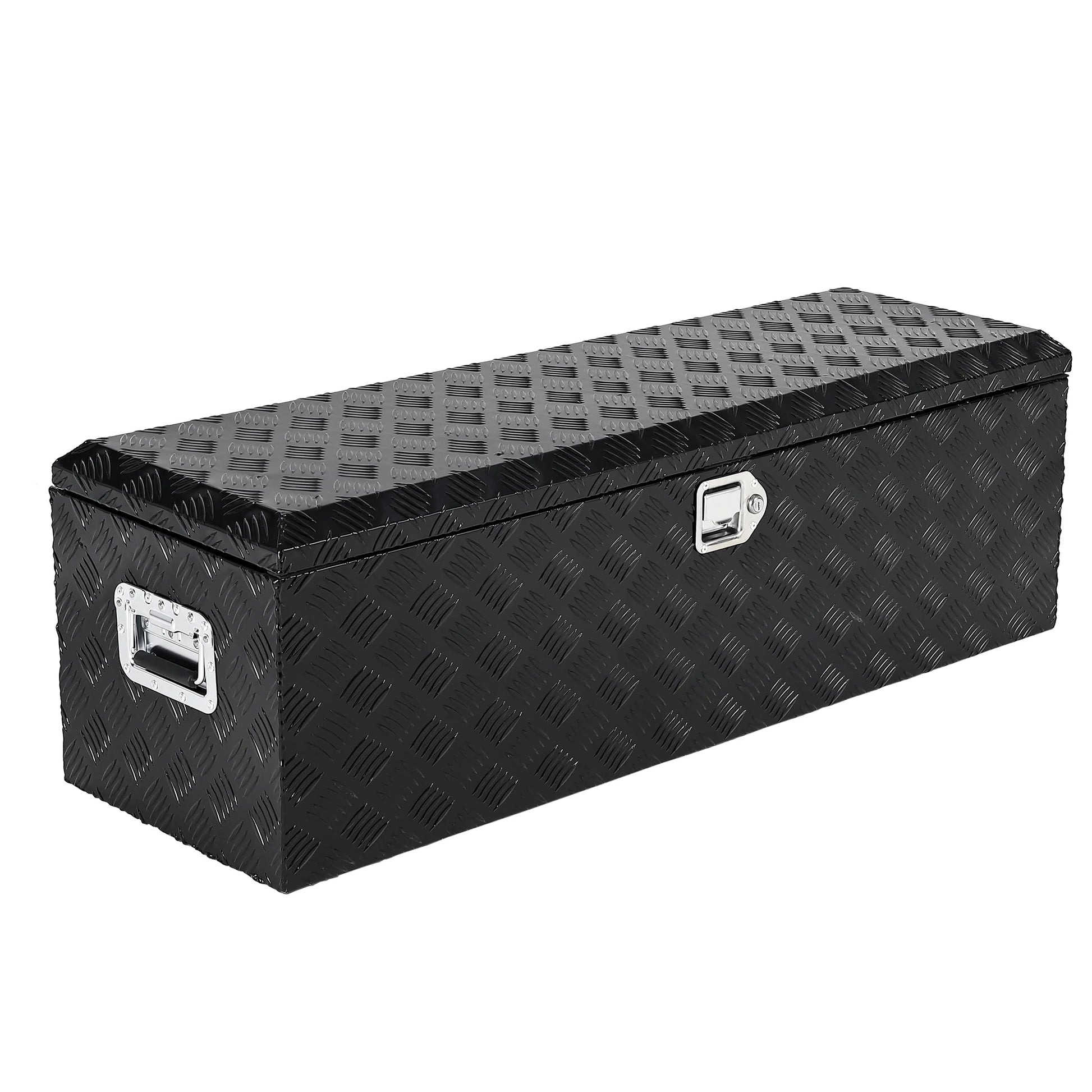 Garvee 30X13 Inch Truck Bed Tool Box, Heavy-Duty Aluminum Diamond Plate Storage Chest, Waterproof with Lock, for Trucks, Trailers, RVs, and Warehouses, Black