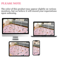 Garvee 5' x 7' Pink Botanical Butterfly Area Rug, Washable Non-Slip Ultra-Thin Soft Rug for Living Room, Bedroom & Nursery