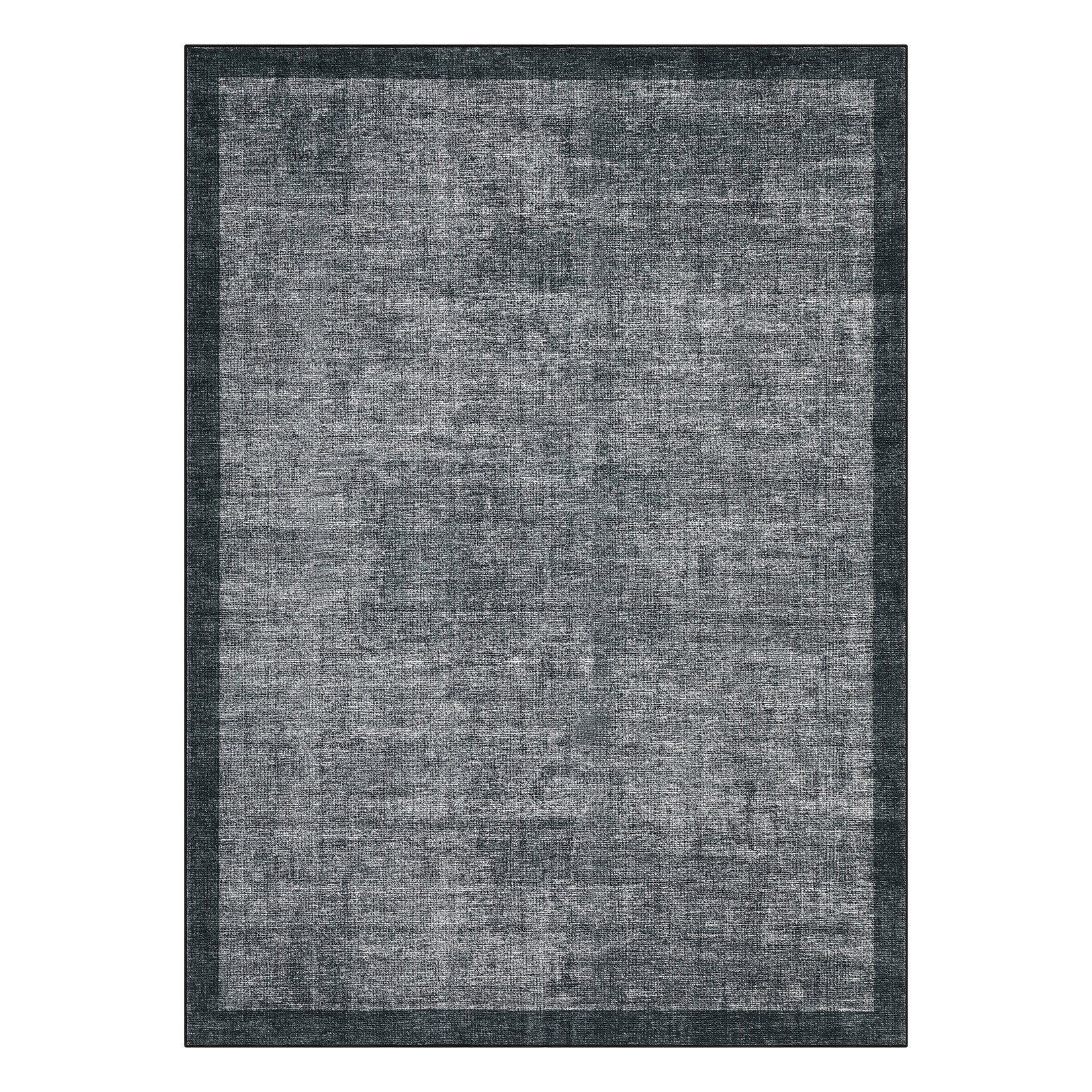 Garvee Living Room Area Rug 9x12 Dark Grey, Washable Non Slip Stain Resistant Geometric Carpet for Dining Room Bedroom Home Office