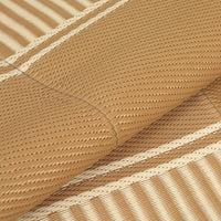 Garvee Waterproof Outdoor Area Rug - 10x20 Brown Coffee Plastic Straw Mat - UV Resistant, Non-Slip, Collapsible, Easy to Clean - Striped Edge, Sturdy Color for Patio, Garden, Deck, Camping