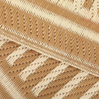 Garvee Waterproof Outdoor Area Rug - 10x20 Brown Coffee Plastic Straw Mat - UV Resistant, Non-Slip, Collapsible, Easy to Clean - Striped Edge, Sturdy Color for Patio, Garden, Deck, Camping