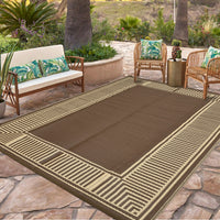 Garvee Waterproof Reversible Outdoor Rug - Modern Geometric Patio Mat - UV & mark Resistant, Washable - Ideal for Lawn, Deck, RV, Camping, Picnic, Backyard, Balcony