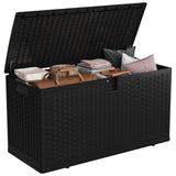 Garvee Outdoor Storage Box, 73 gal Large Waterproof Resin Deck Box Indoor Outdoor Use, Lockable UV Resistant Storage Bin for Patio, Garden, Cushions, Tools, Equipment, Black - Black