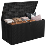 Garvee 100 gal Outdoor Storage Box, Lockable Plastic Deck Box with Lid, Waterproof & UV-Resistant Storage Bin for Patio Cushions, Garden Tools & Pool Accessories, Black - Black
