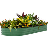 Garvee 8' X 4' X 1.5' Galvanized Metal Raised Garden Bed – Outdoor Planter Box for Vegetables, Flowers & Herbs – Rust-Resistant, Easy Assembly, Ergonomic,Green - Green