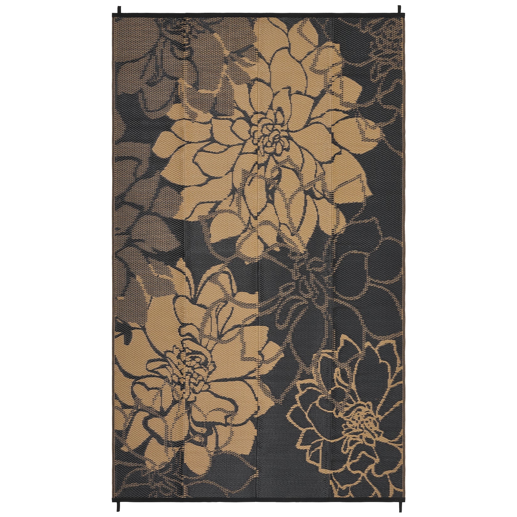 Garvee Outdoor Plastic Straw Rug 9x12 Waterproof Reversible Floral Botanical Polypropylene Non-Slip Lightweight Foldable with Carry Bag for Patio RV Camping