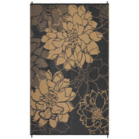 Garvee Outdoor Plastic Straw Rug 9x12 Waterproof Reversible Floral Botanical Polypropylene Non-Slip Lightweight Foldable with Carry Bag for Patio RV Camping