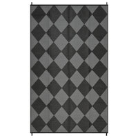 Garvee Outdoor Rug 9x18 ft Waterproof Reversible Patio Camping Mat Black/Grey Diamond for RV Porch Balcony Backyard Picnic Beach