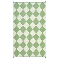 Garvee Outdoor Plastic Straw Rug 8x10 Reversible Waterproof Patio Rug Green Diamond for Camping Picnic Beach
