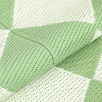 Garvee Outdoor Plastic Straw Rug 8x10 Reversible Waterproof Patio Rug Green Diamond for Camping Picnic Beach