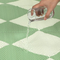 Garvee Outdoor Plastic Straw Rug 8x10 Reversible Waterproof Patio Rug Green Diamond for Camping Picnic Beach