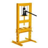 Garvee 6 Ton Hydraulic Shop Press - Heavy-Duty H-Frame Floor Bearing Press with Steel Plates & Adjustable Bed for Garage Bending, Bearings, U-Joints, and Metalworking, Yellow