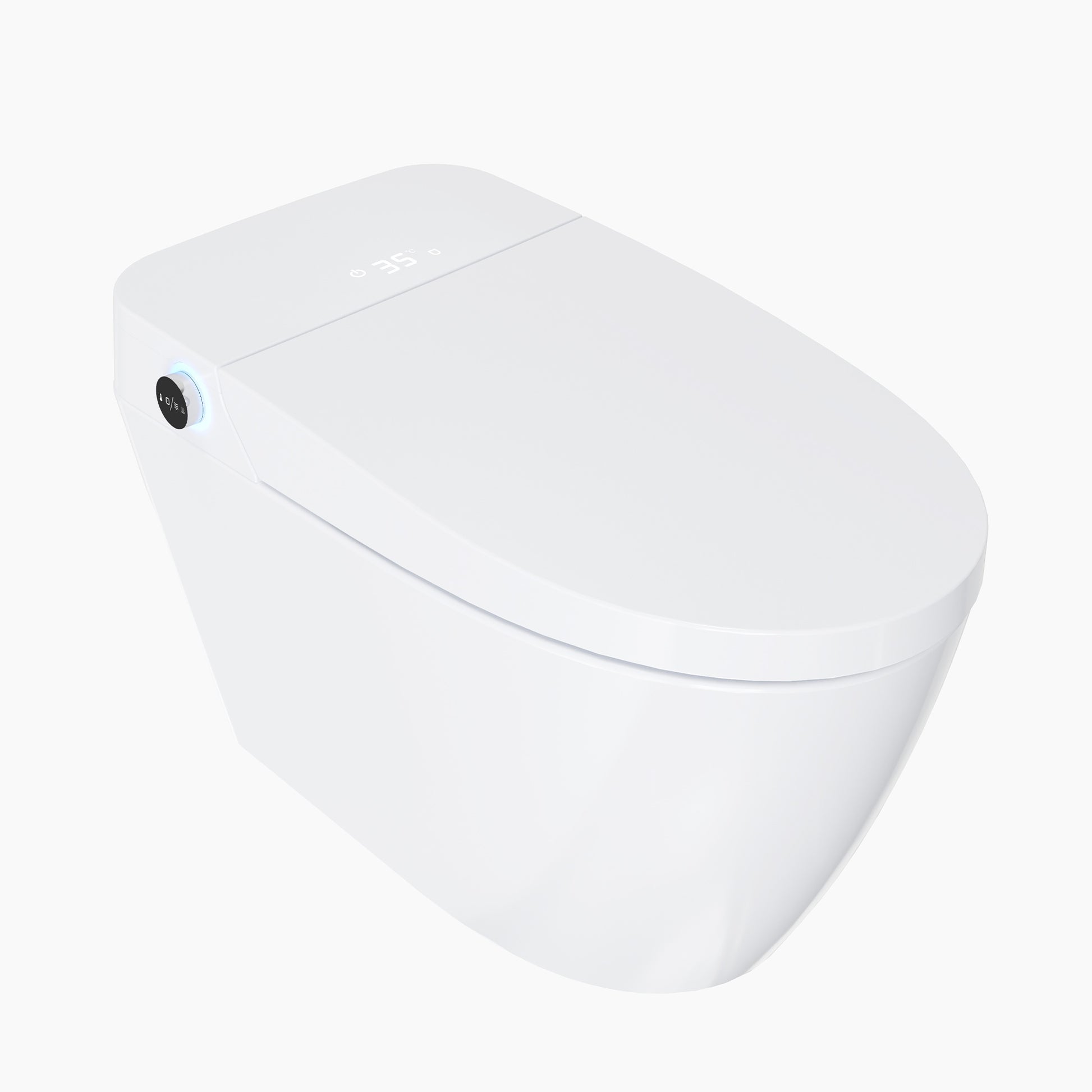Garvee One Piece Smart Toilet with Bidet, Auto Open/Close, Foot Sensor Lift, Auto Silent Flush, Heated Seat, Warm Air Dryer, LED Night Light and Remote Control, White