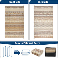 Garvee Durable Weather-Resistant Outdoor Patio Rug – Easy-Clean Non-Slip Carpet for Garden, Lawn, Backyard Décor, 9x12ft, Multicolor(Earth-Tone)