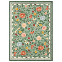 Garvee Washable 9x12 Area Rugs Non Slip Farmhouse Floral Print Accent Carpet Green Ultra Soft Low Pile