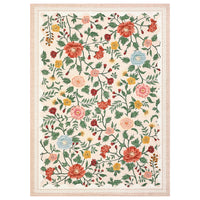 Garvee Washable 9x12 Area Rugs Non Slip Farmhouse Floral Print Accent Carpet Beige Ultra Soft Low Pile Indoor Floor Carpet