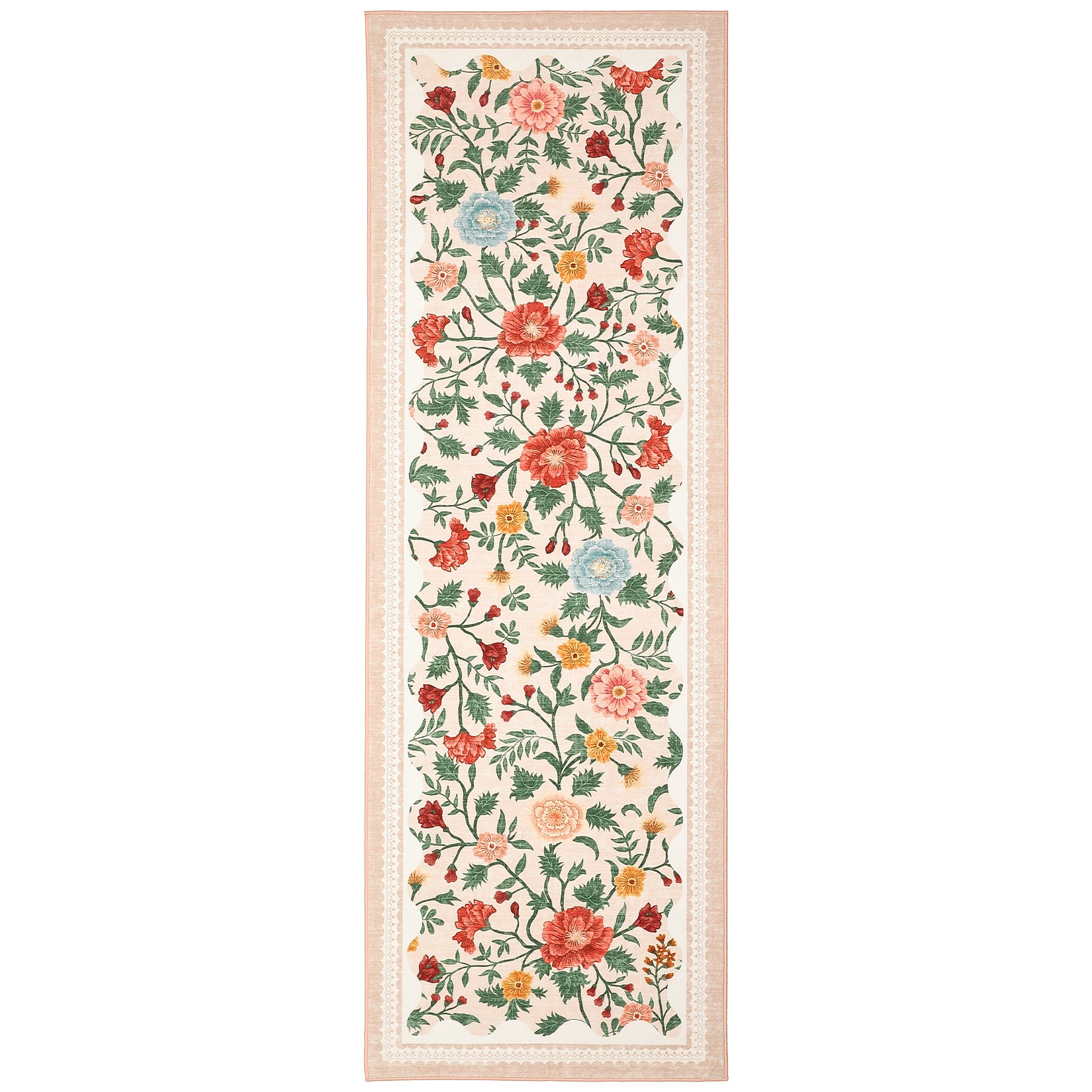 Garvee Bathroom Runner Rug 2x6 Machine Washable Non-Slip Kitchen Runners for Hallways Soft Low Pile Lightweight Long Carpet Rugs Farmhouse Indoor Floor Mat Beige