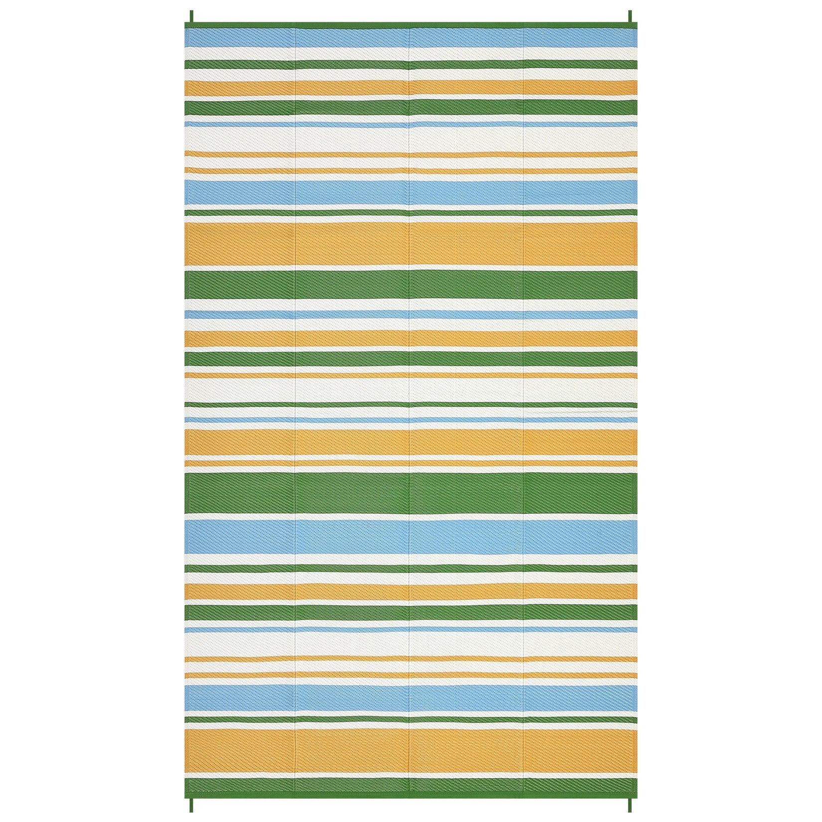Garvee 8' x 10' Colorful Striped Outdoor Rug, Reversible Waterproof Patio Mat with Carry Bag & Stakes for RV, Deck & Beach