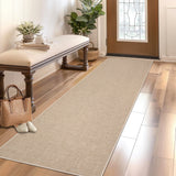 Garvee Washable Runner Rug 2x6 Sand Beige Non Slip Thin Foldable Runner for Entryway Kitchen Bathroom - Sand Beige