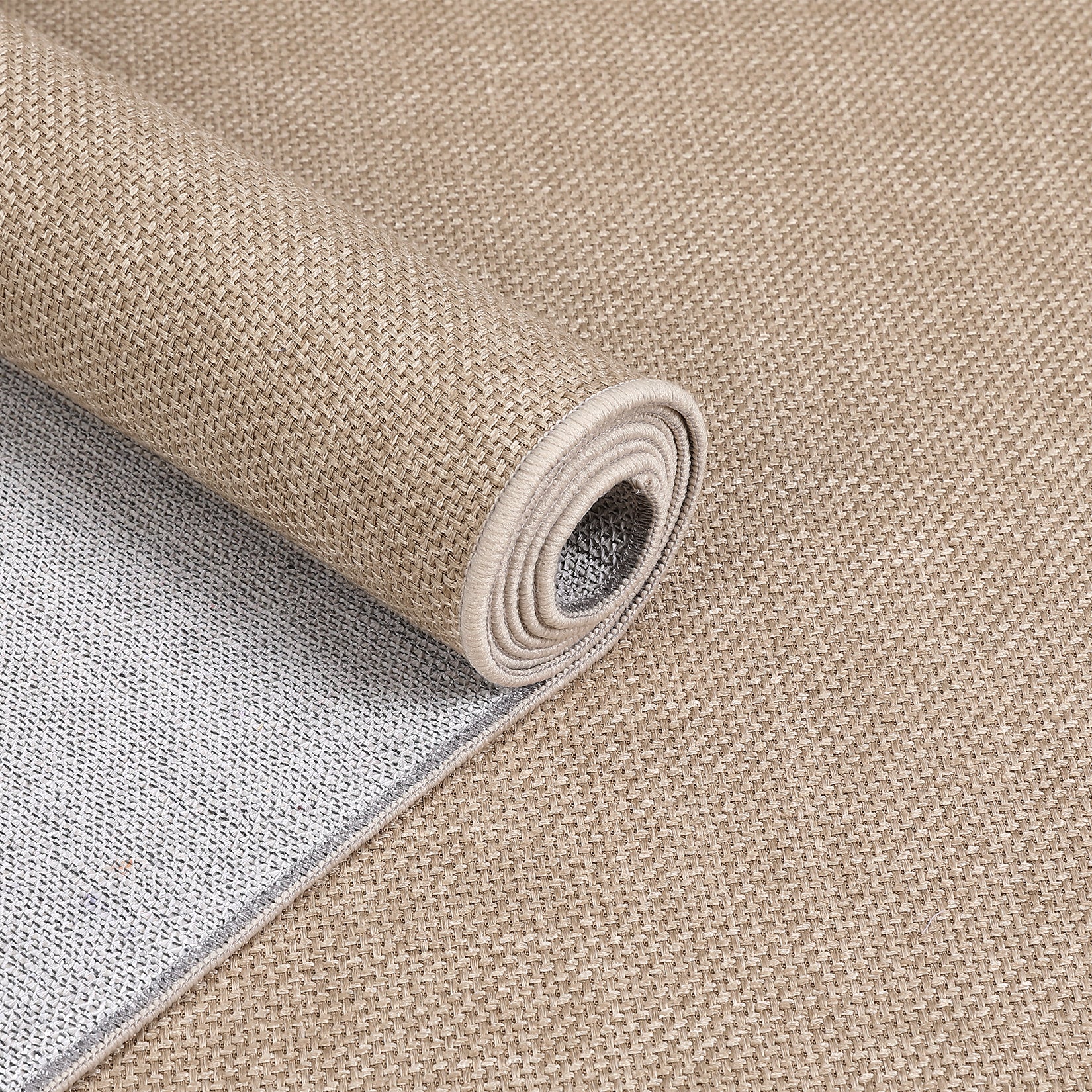 Garvee Large Area Rug 10x13 Sand Beige Modern Solid Washable Non-Slip Ultra-Thin Minimalist Carpet for Living Room Bedroom Office