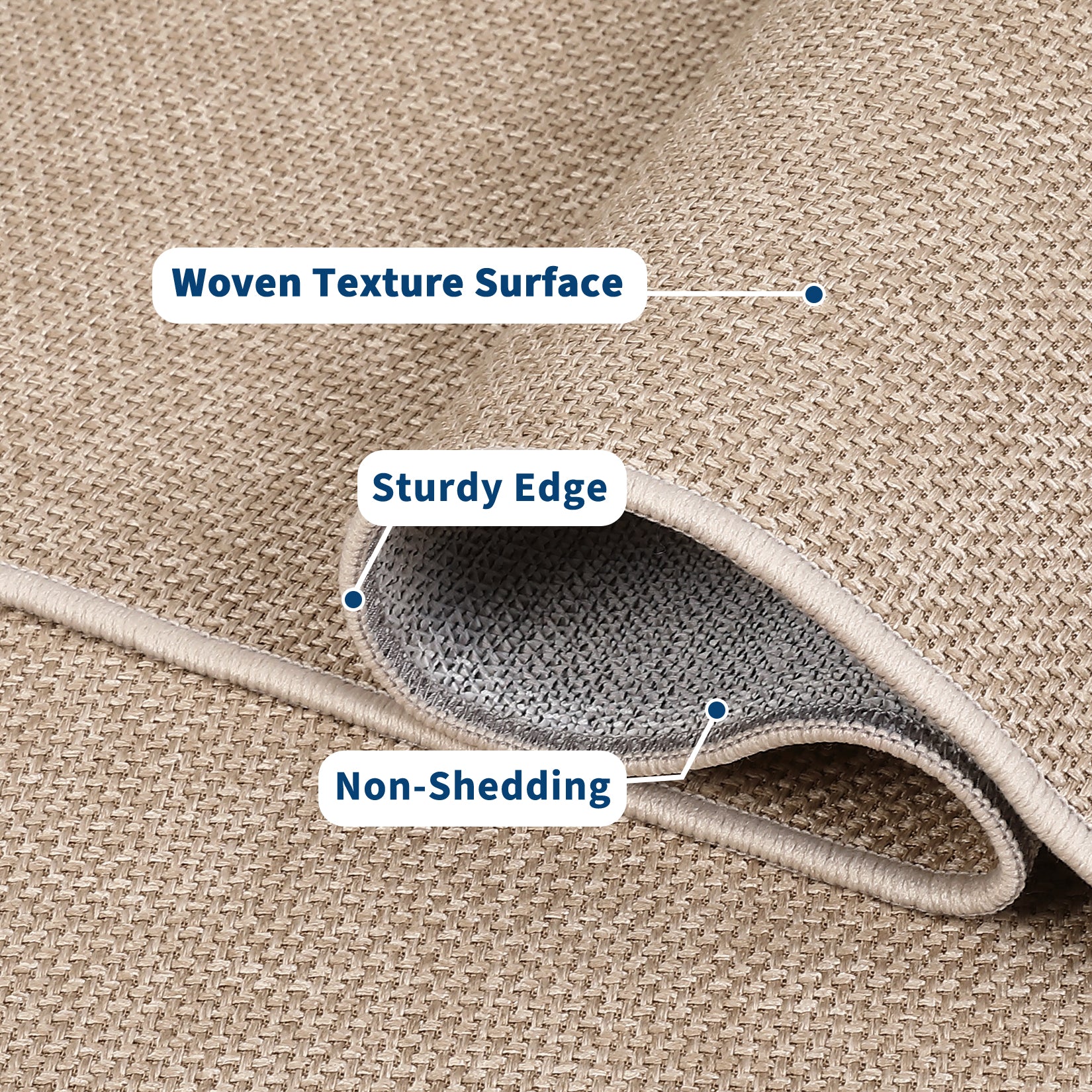 Garvee Large Area Rug 10x13 Sand Beige Modern Solid Washable Non-Slip Ultra-Thin Minimalist Carpet for Living Room Bedroom Office