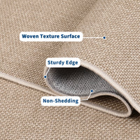 Garvee Large Area Rug 10x13 Sand Beige Modern Solid Washable Non-Slip Ultra-Thin Minimalist Carpet for Living Room Bedroom Office