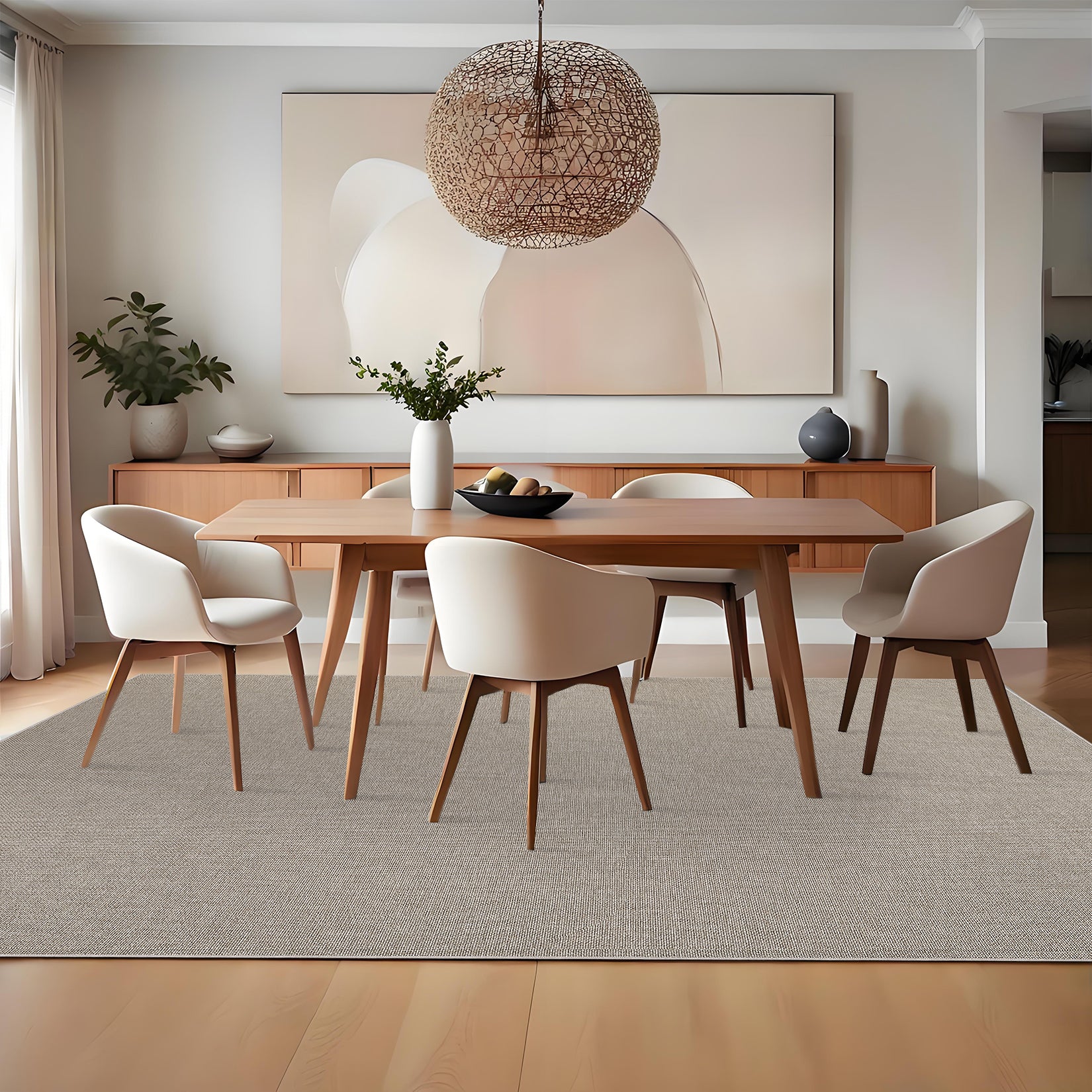 Garvee Large Area Rug 10x13 Washable Non Slip Woven Textured Carpet Ultra-Thin Tan for Living Room Bedroom Office